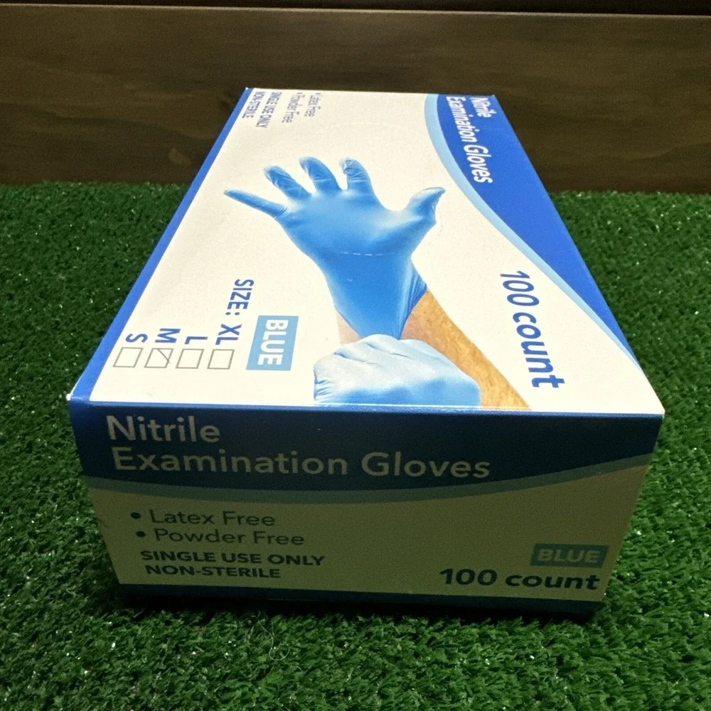 Nitrile Gloves Non-Sterile Powder-Free Latex-Free Single Use Exam 100ct Blue Med
